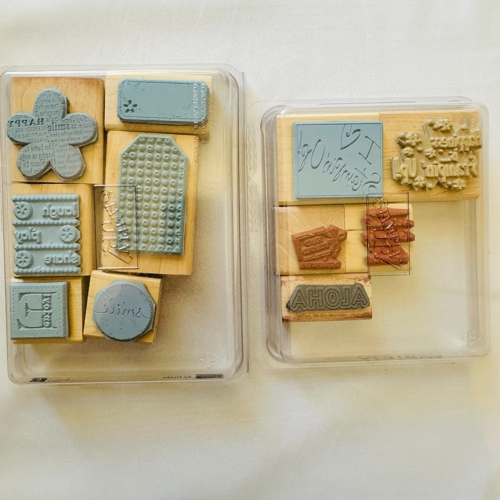Stampin' Up! Rubber Stamp Sets Lot of 7 Alphabets Numbers Floral Tags - Picture 5 of 5